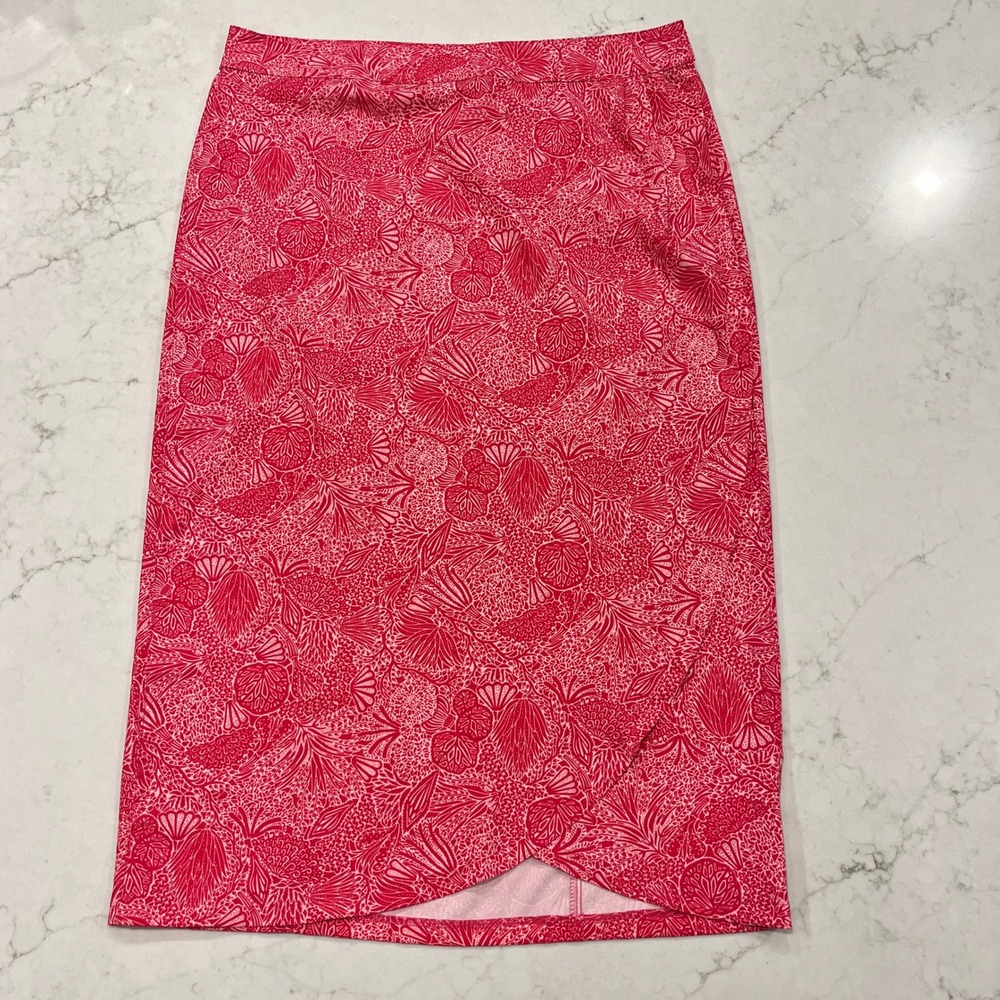 RipSkirt Hawaii Wrap Skirt Womens Large Pink Floral Length 3 Adjustable Vacation
